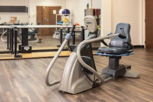 The equipment in the rehab gym at Park Meadows