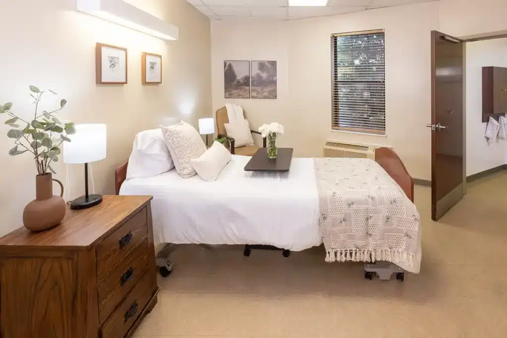 A resident's bedroom at Park Meadows