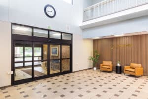 Front door and lobby of Park Meadows Post Acute